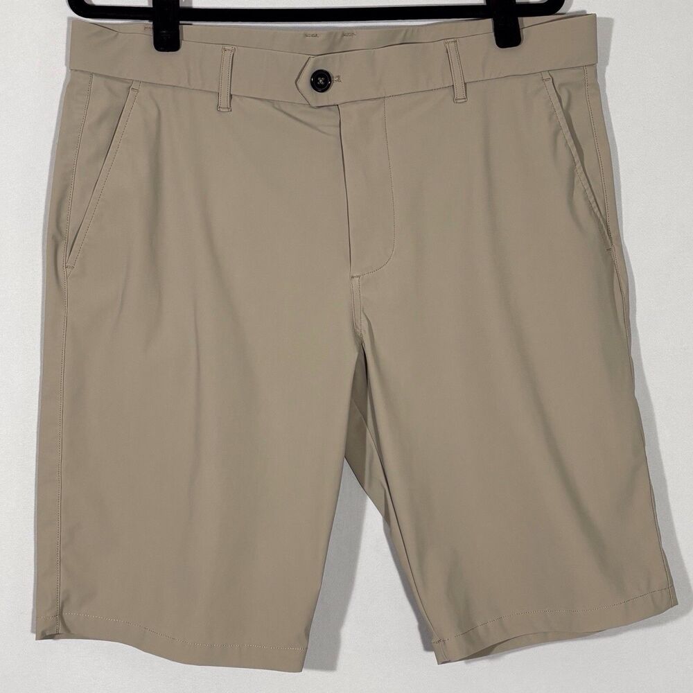 Greyson Golf Shorts Montauk Mens 36x10 Khaki Tan Polyamide Active Performance